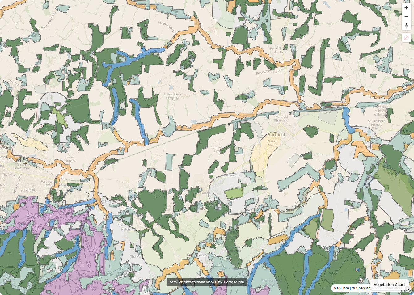 Upper Medway catchment with NBN species sightings, B-Lines pollinator corridors, Priority Habitat Inventory and habitat networks layered over the landscape